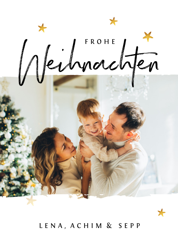 Weihnachtskarten - Weihnachts-Fotokarte mit Sternchen