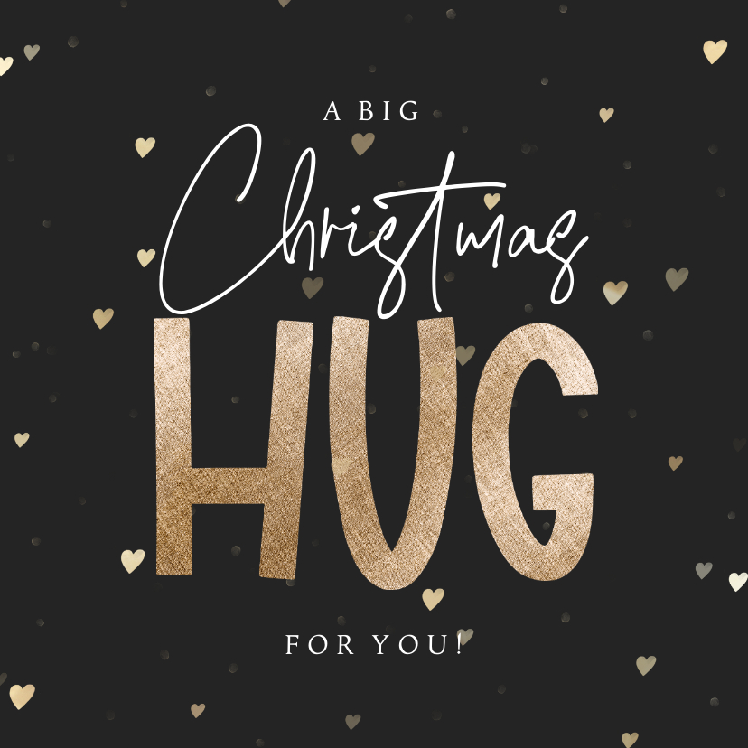 Weihnachtskarten - Weihnachtsgrüße 'Big Christmas Hug' mit Herzchen