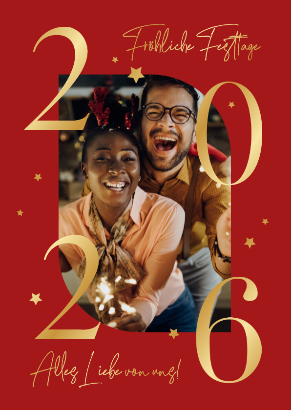 Weihnachtskarten -  Weihnachtsgrüße Foto mit großer 2026