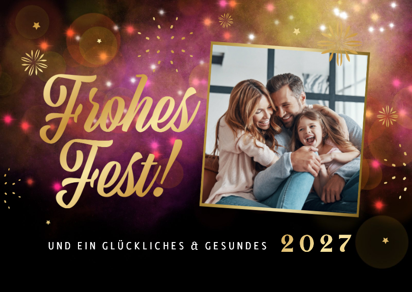 Weihnachtsgrüße Foto und Sterne Feuerwerk - Weihnachtskarten Weihnachtskarten - Weihnachtsgrüße Foto und Sterne Feuerwerk