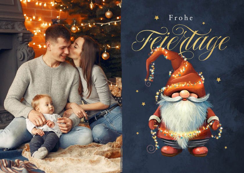 Weihnachtskarten - Weihnachtsgrüße Foto Weihnachtsmann-Wichtel