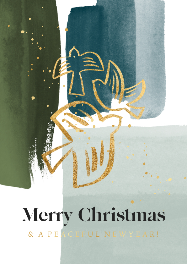 Weihnachtskarten - Weihnachtsgrüße Friedenstauben & Pinselstriche