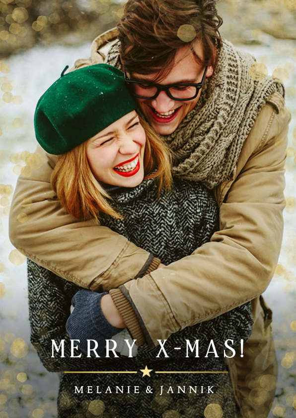 Weihnachtskarten - Weihnachtsgrußkarte eigenes Foto 'Merry X-Mas'
