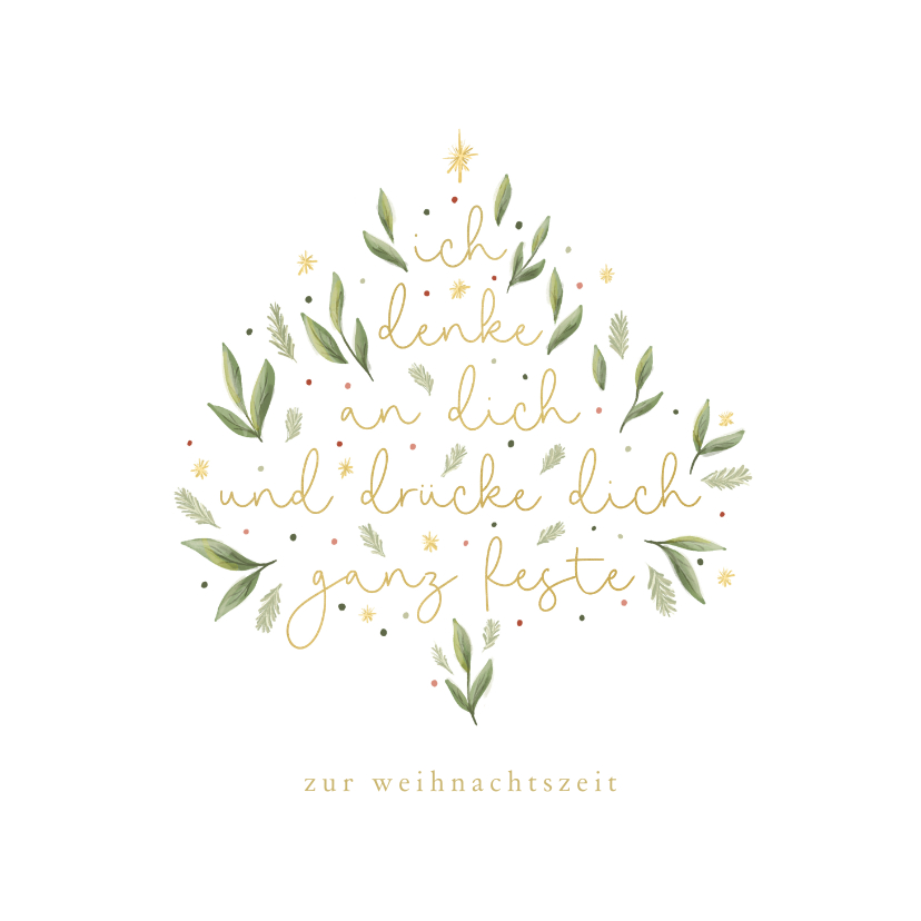 Weihnachtskarten - Weihnachtskarte Baum mit tröstenden Worten