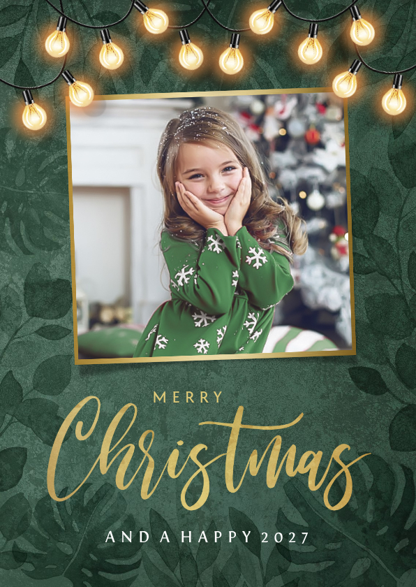Weihnachtskarten - Weihnachtskarte botanisch Foto & Lichterkette