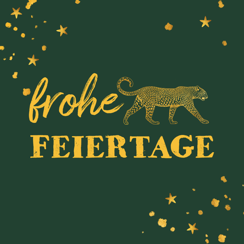 Weihnachtskarte botanisch mit Leopard - Weihnachtskarten Weihnachtskarten - Weihnachtskarte botanisch mit Leopard