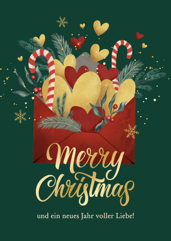 Weihnachtskarte Briefumschlag mit Herzen SOS Kinderdörfer - Weihnachtskarten Weihnachtskarten - Weihnachtskarte Briefumschlag mit Herzen SOS Kinderdörfer
