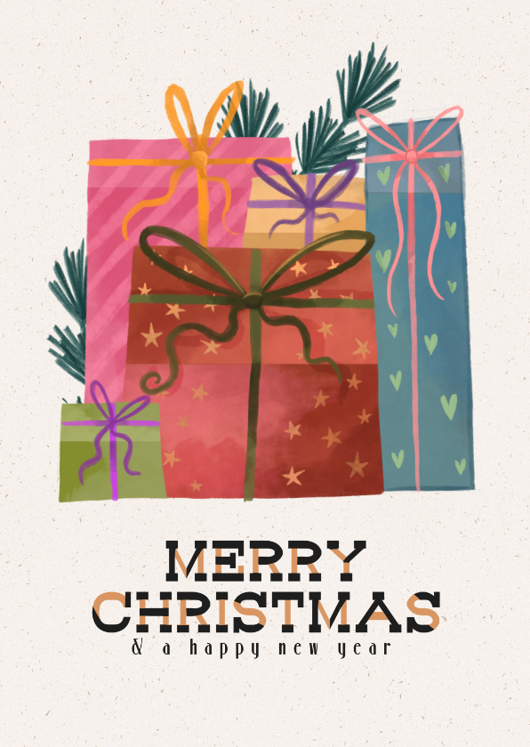 Weihnachtskarten - Weihnachtskarte bunte Geschenke