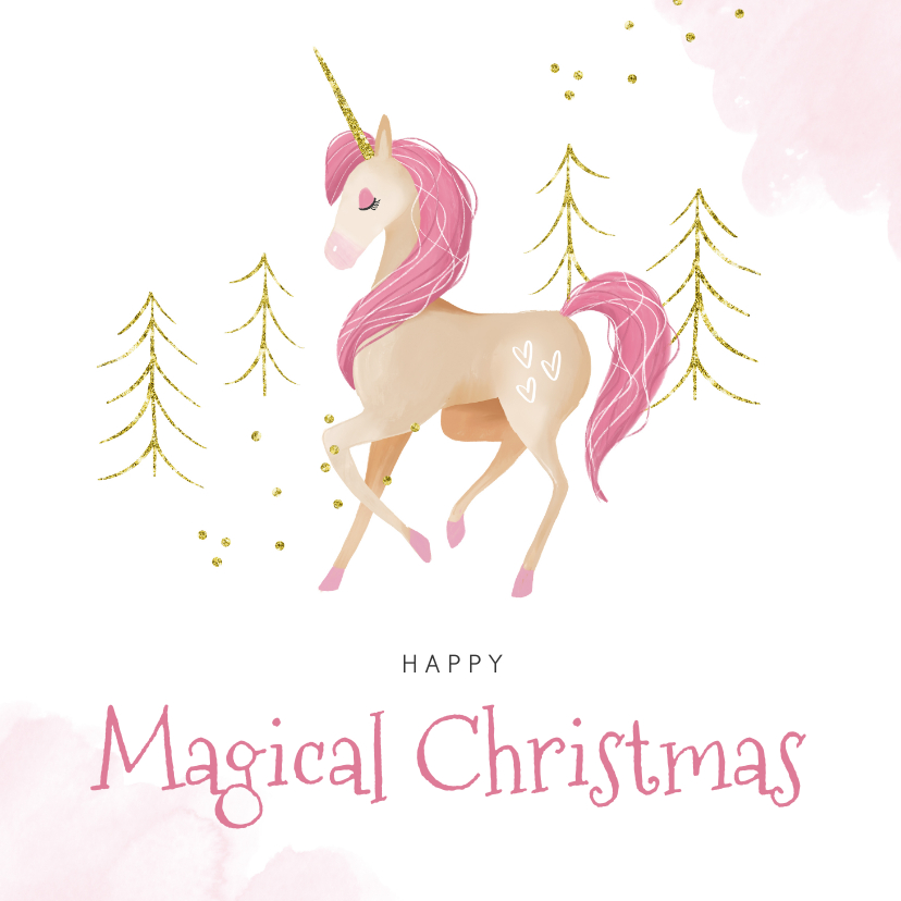 Weihnachtskarten - Weihnachtskarte Einhorn Magical Christmas