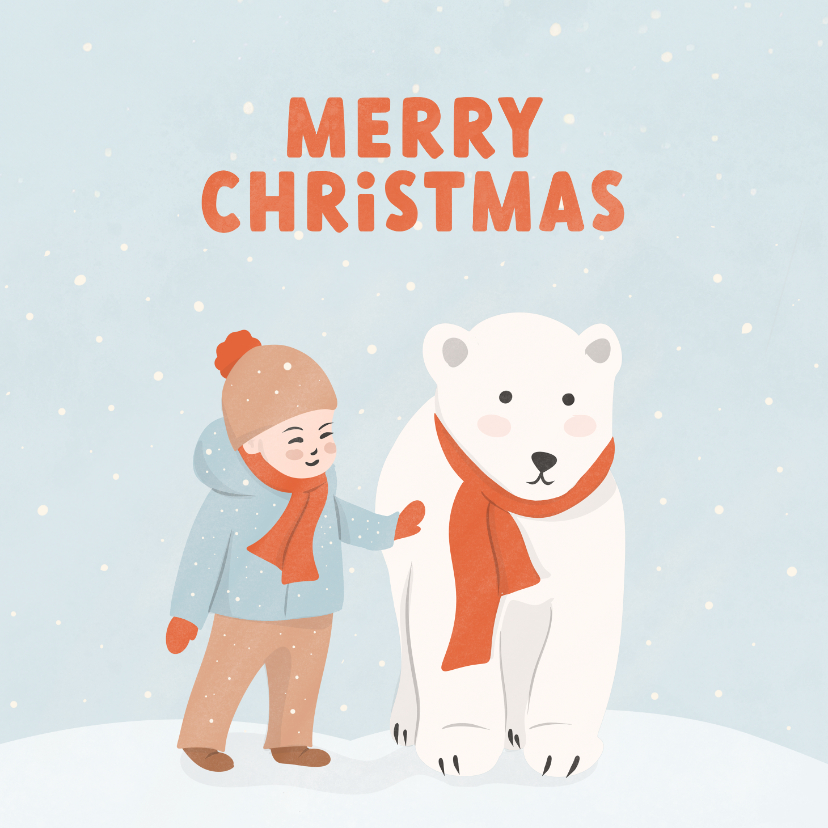 Weihnachtskarten - Weihnachtskarte Eisbär & Junge