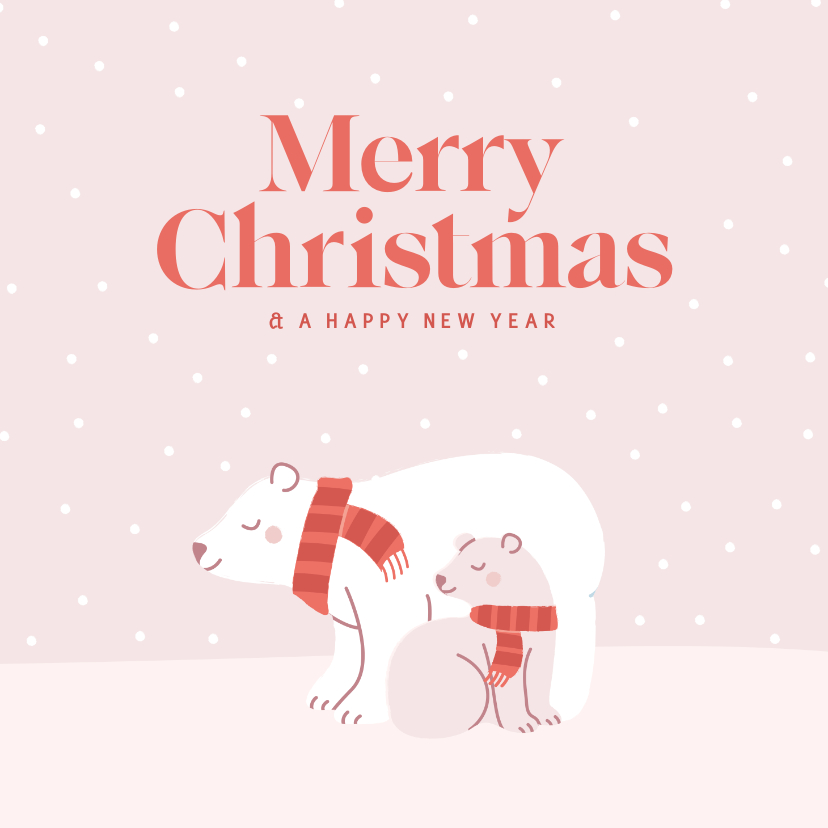 Weihnachtskarten - Weihnachtskarte Eisbären 'merry christmas'