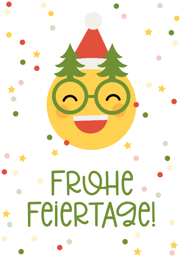 Weihnachtskarten - Weihnachtskarte Emoji mit Weihnachtsbrille