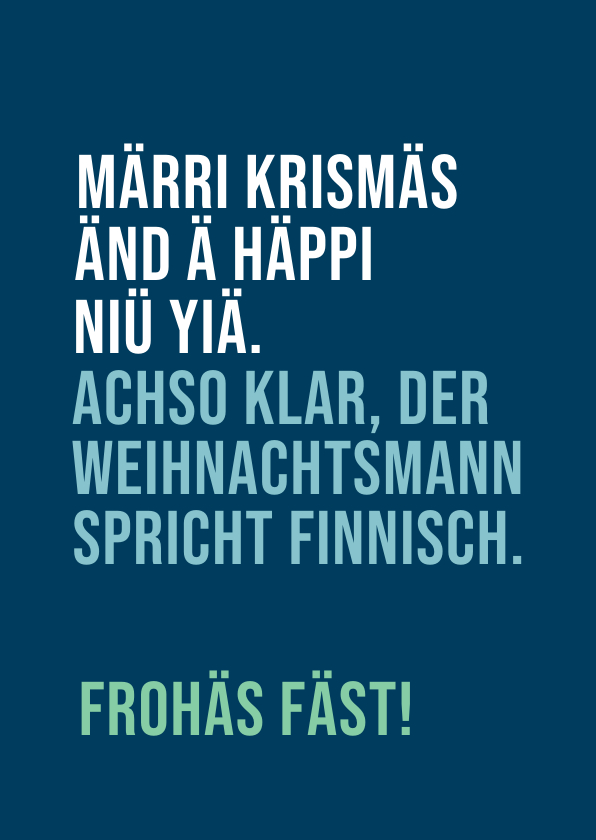Weihnachtskarten - Weihnachtskarte Finnisch