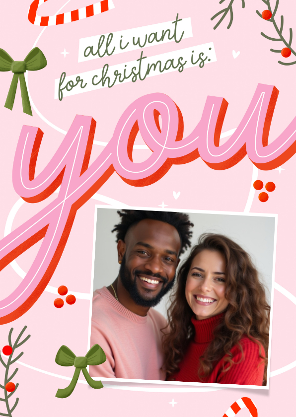 Weihnachtskarte Foto 'All I want for Christmas is you' - Weihnachtskarten Weihnachtskarten - Weihnachtskarte Foto 'All I want for Christmas is you'