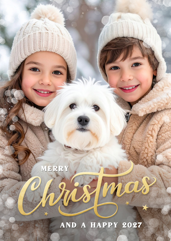 Weihnachtskarte Foto edler Schriftzug 'Merry Christmas' - Weihnachtskarten Weihnachtskarten - Weihnachtskarte Foto edler Schriftzug 'Merry Christmas'