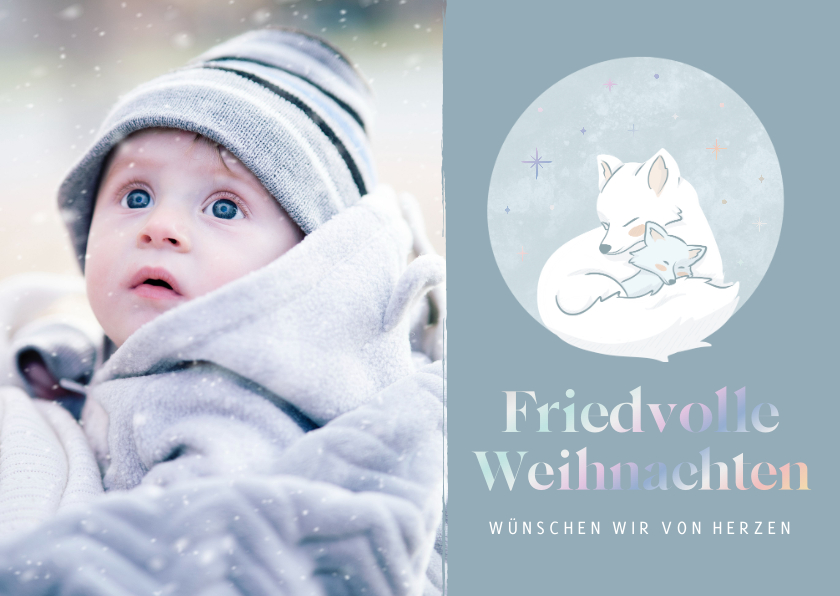 Weihnachtskarten - Weihnachtskarte Foto & Schneefüchse