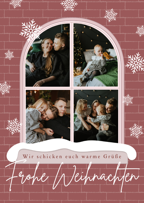 Weihnachtskarten - Weihnachtskarte Fotocollage Fensterscheiben