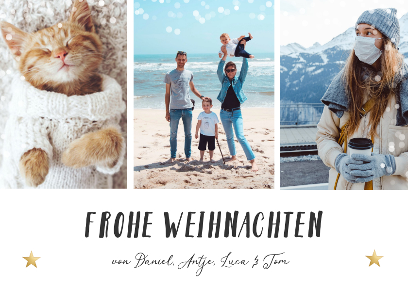 Weihnachtskarte Fotocollage Frohe Weihnachten - Weihnachtskarten Weihnachtskarten - Weihnachtskarte Fotocollage Frohe Weihnachten