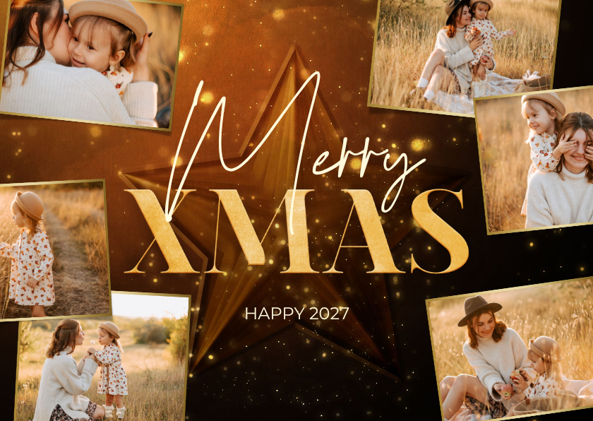 Weihnachtskarte Fotocollage großer Stern - Weihnachtskarten Weihnachtskarten - Weihnachtskarte Fotocollage großer Stern