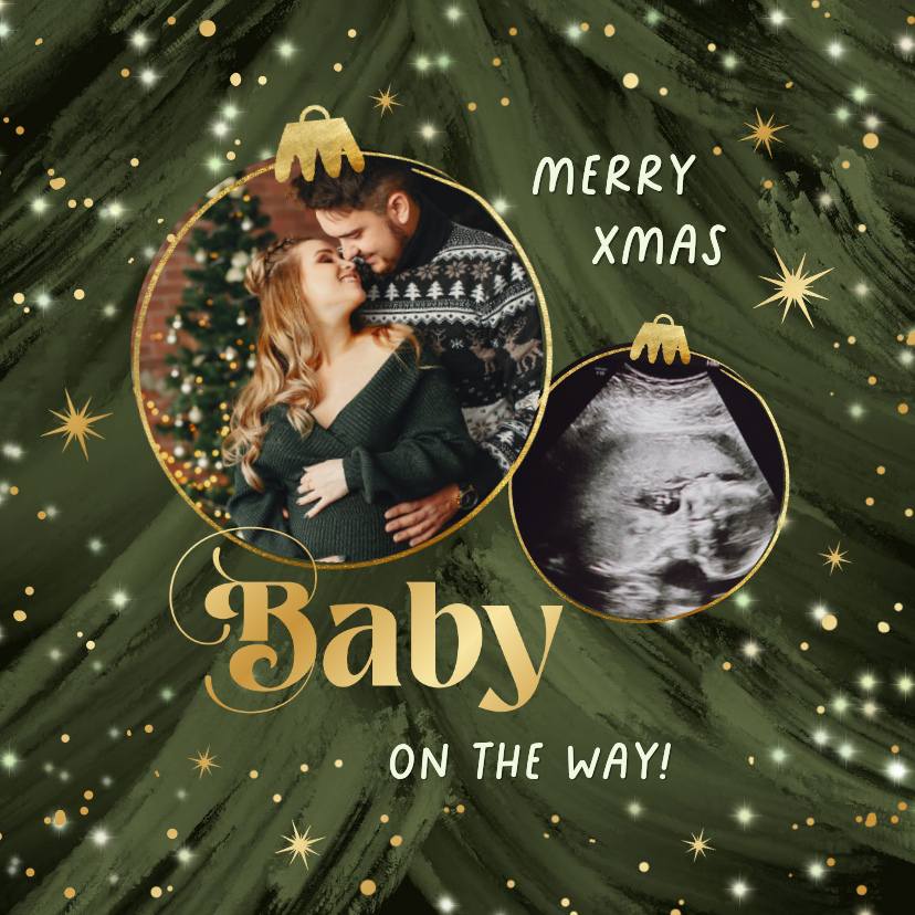 Weihnachtskarte Fotocollage Ultraschall 'Baby on the way' - Weihnachtskarten Weihnachtskarten - Weihnachtskarte Fotocollage Ultraschall 'Baby on the way'