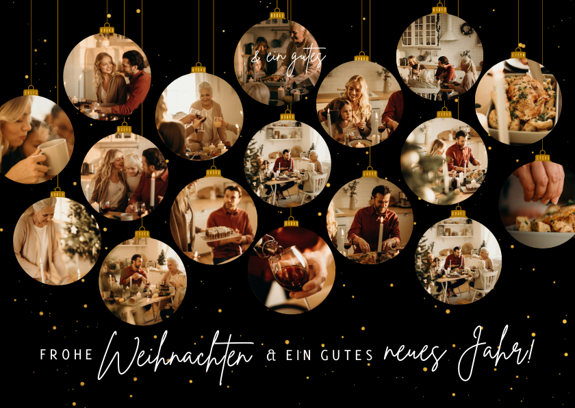 Weihnachtskarte Fotos in Weihnachtskugeln - Weihnachtskarten Weihnachtskarten - Weihnachtskarte Fotos in Weihnachtskugeln