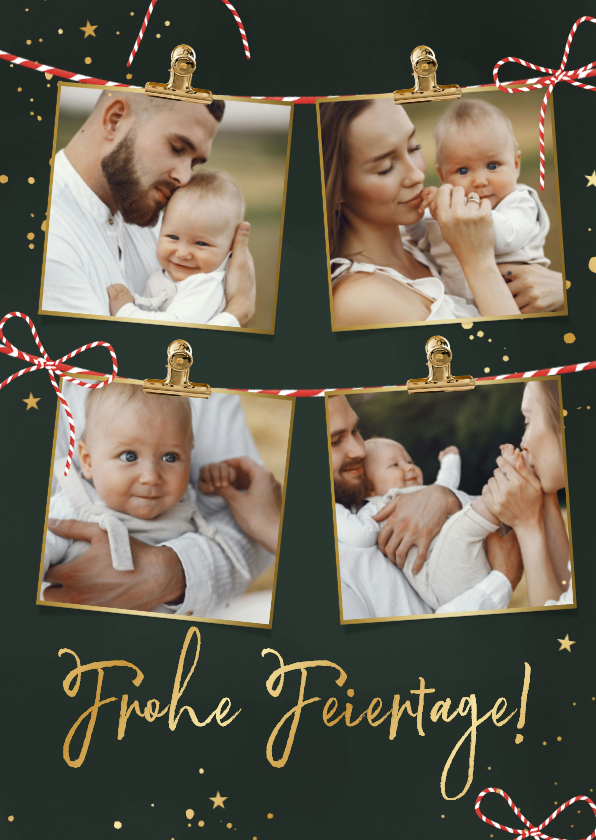 Weihnachtskarten - Weihnachtskarte Fotoserie Schleife