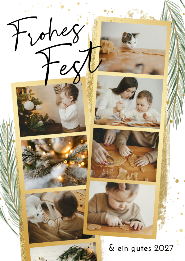 Weihnachtskarte Fotostreifen 8 Fotos Tannenzweige - Weihnachtskarten Weihnachtskarten - Weihnachtskarte Fotostreifen 8 Fotos Tannenzweige