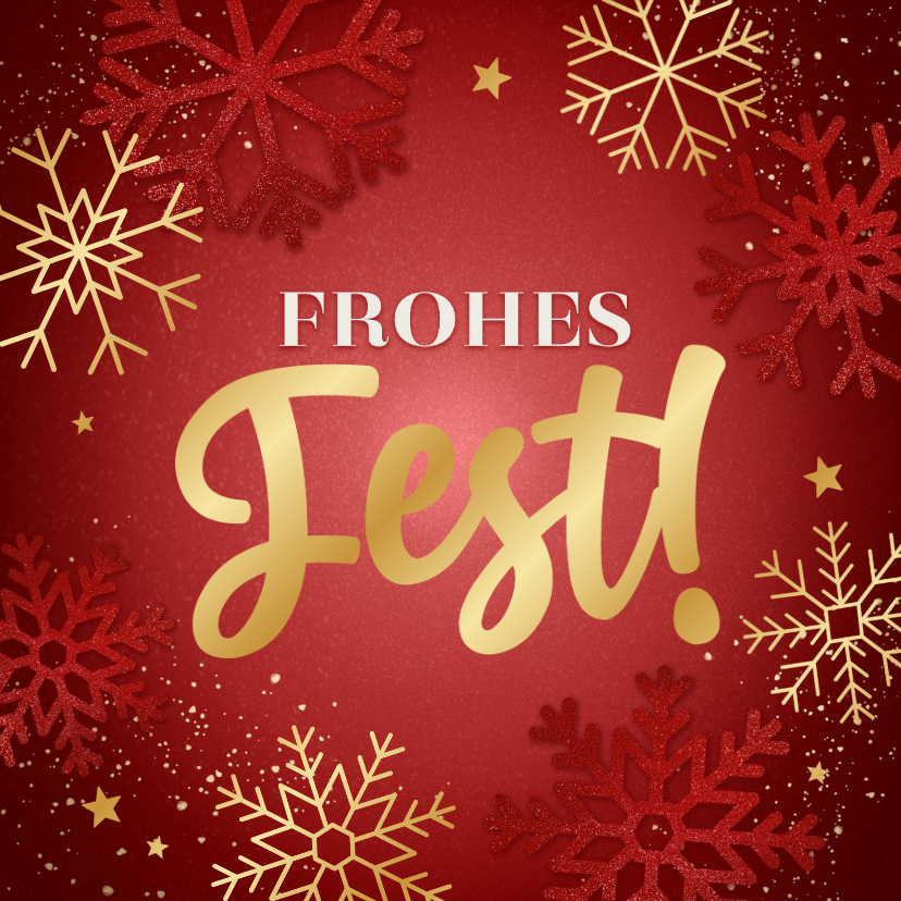 Weihnachtskarten - Weihnachtskarte 'Frohes Fest' Goldschrift