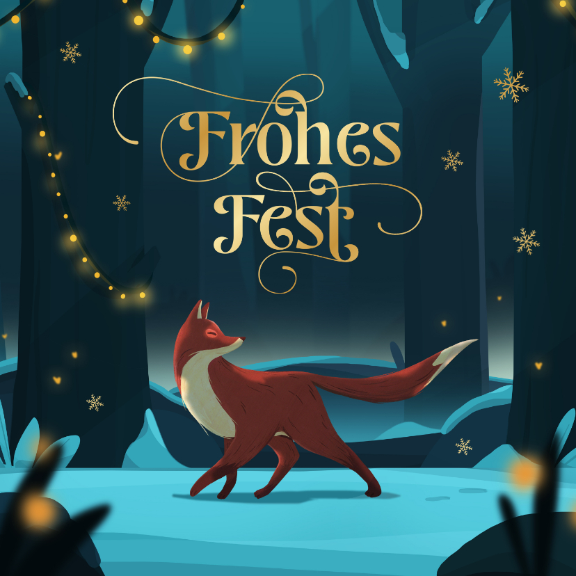 Weihnachtskarte Fuchs im Schnee - Weihnachtskarten Weihnachtskarten - Weihnachtskarte Fuchs im Schnee