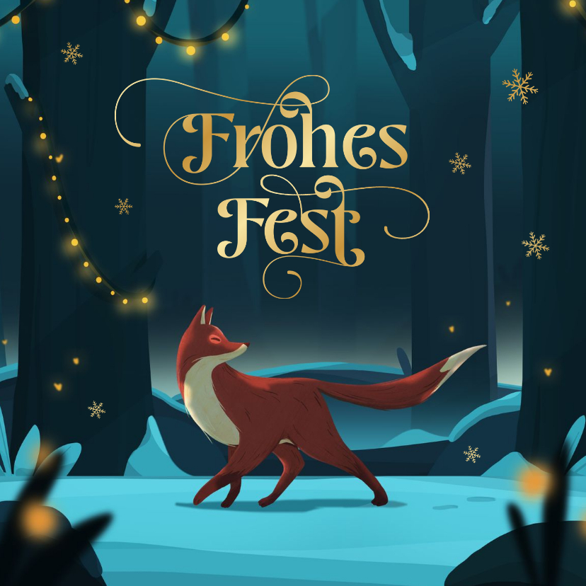 Weihnachtskarte Fuchs im Schnee - Weihnachtskarten Weihnachtskarten - Weihnachtskarte Fuchs im Schnee