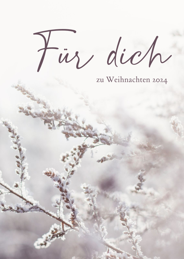 Weihnachtskarten - Weihnachtskarte 'Für dich' Gräser mit Raureif