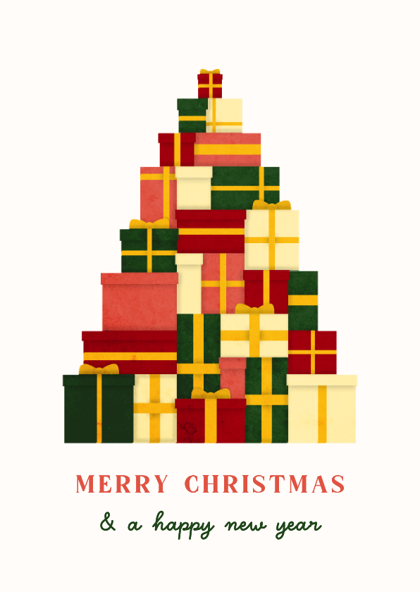 Weihnachtskarte Geschenke als Weihnachtsbaum beige Bonprix - Weihnachtskarten Weihnachtskarten - Weihnachtskarte Geschenke als Weihnachtsbaum beige Bonprix