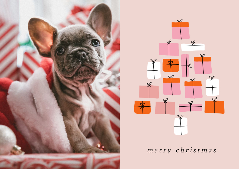 Weihnachtskarten - Weihnachtskarte Geschenkebaum & eigenes Foto