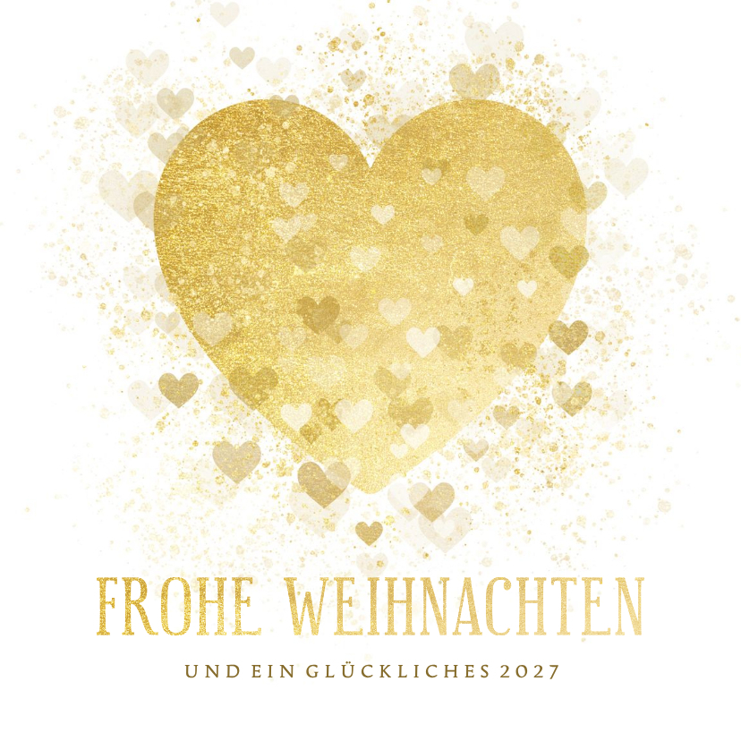 Weihnachtskarte großes Herz kleine Herzen - Weihnachtskarten Weihnachtskarten - Weihnachtskarte großes Herz kleine Herzen