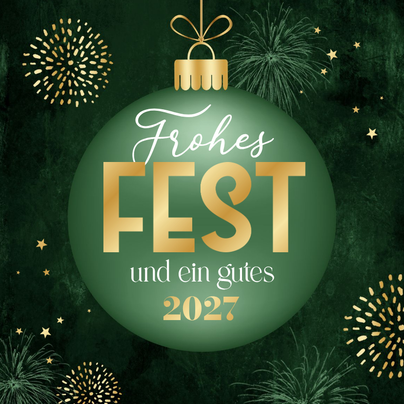 Weihnachtskarte grüne Weihnachtskugel - Weihnachtskarten Weihnachtskarten - Weihnachtskarte grüne Weihnachtskugel
