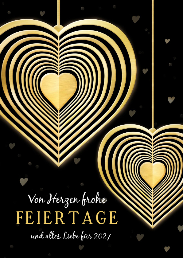 Weihnachtskarte Herzanhänger Goldlook - Weihnachtskarten Weihnachtskarten - Weihnachtskarte Herzanhänger Goldlook