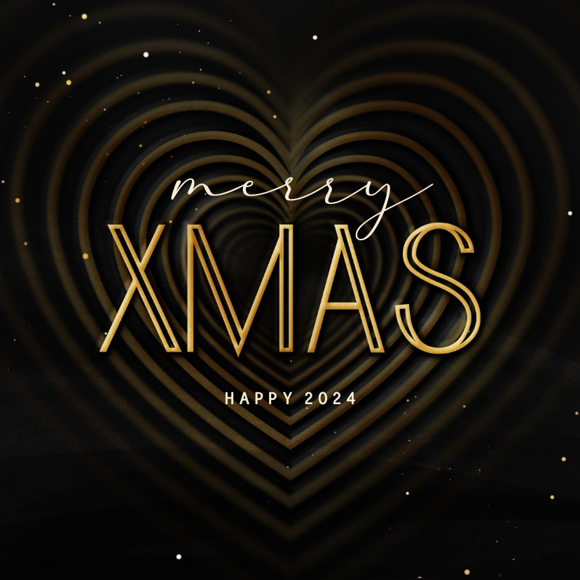 Weihnachtskarten - Weihnachtskarte Herzen 'Merry XMAS'