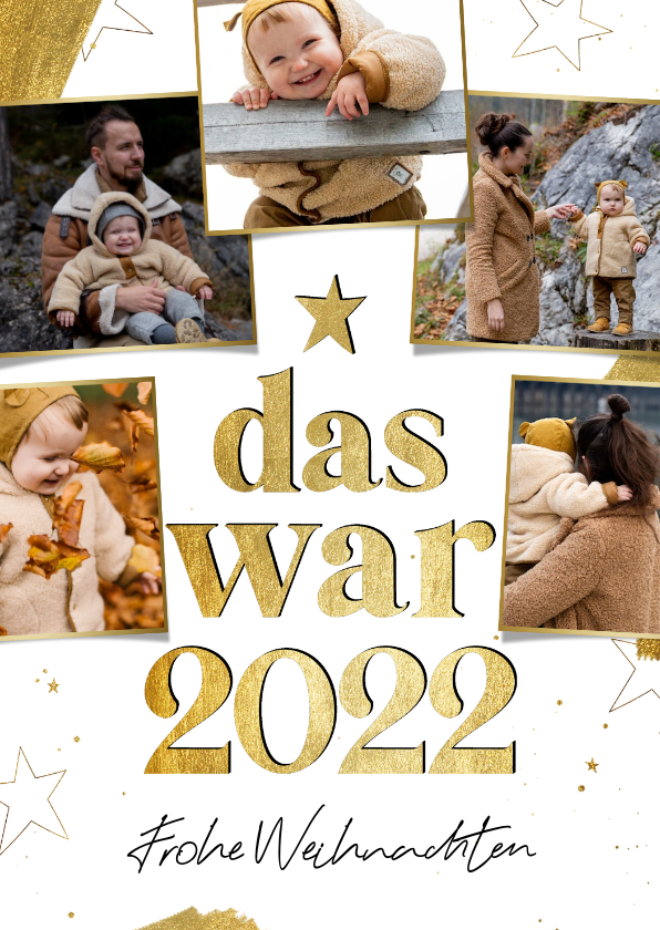 Weihnachtskarten - Weihnachtskarte Jahresrückblick 'Das war 2022' Fotocollage