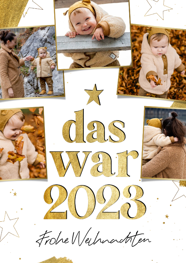 Weihnachtskarten - Weihnachtskarte Jahresrückblick 'Das war 2023' Fotocollage