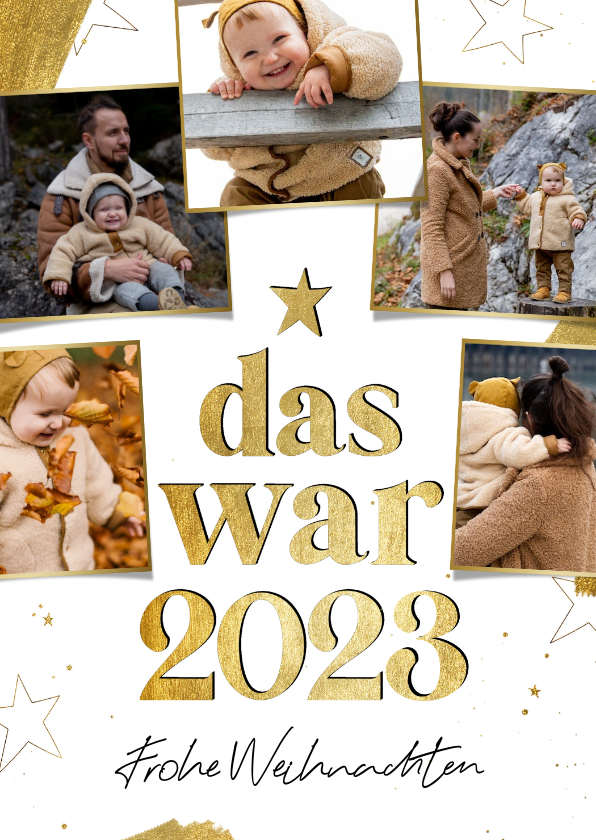 Weihnachtskarten - Weihnachtskarte Jahresrückblick 'Das war 2023' Fotocollage