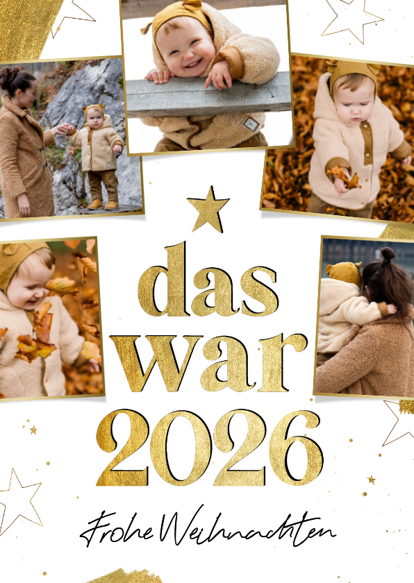 Weihnachtskarte Jahresrückblick 'Das war 2026' Fotocollage - Weihnachtskarten Weihnachtskarten - Weihnachtskarte Jahresrückblick 'Das war 2026' Fotocollage