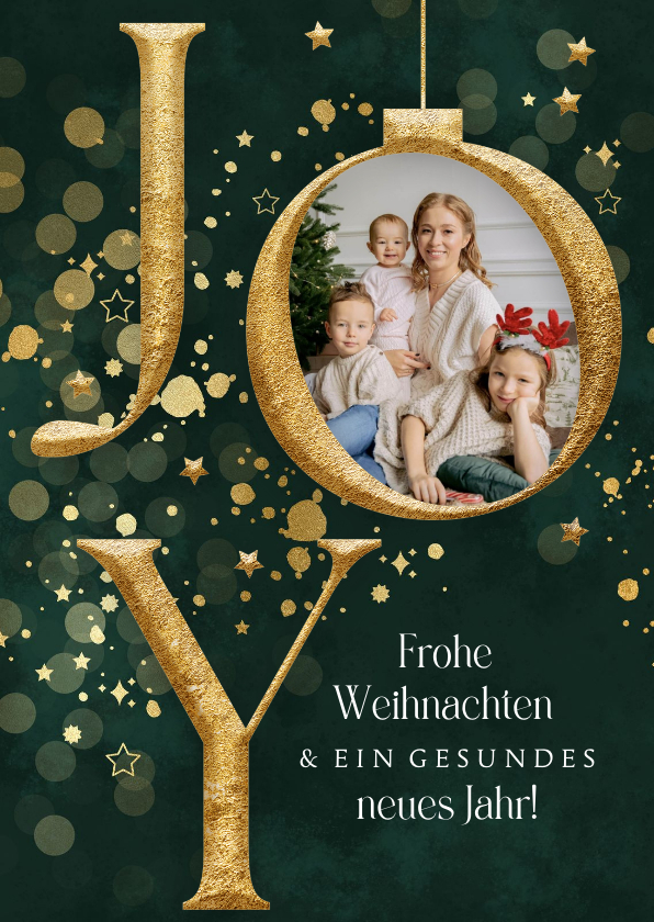 Weihnachtskarte'Joy' mit eigenem Foto Send a Smile