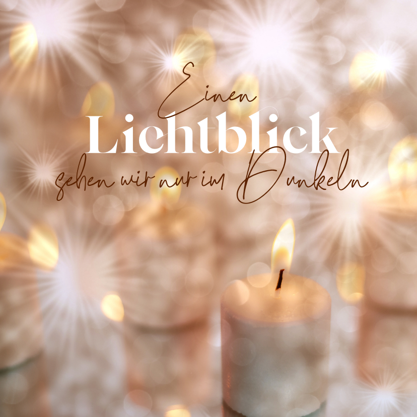 Weihnachtskarten - Weihnachtskarte Kerzen Lichtblick im Dunkeln