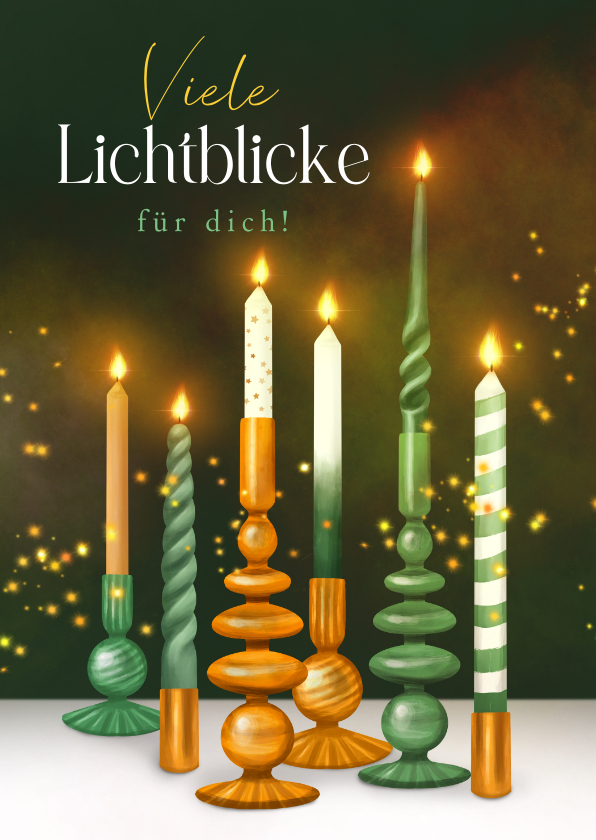 Weihnachtskarten - Weihnachtskarte Kerzen 'Viele Lichtblicke für dich'