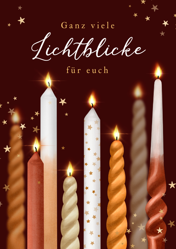 Weihnachtskarten - Weihnachtskarte Kerzen 'viele Lichtblicke' 