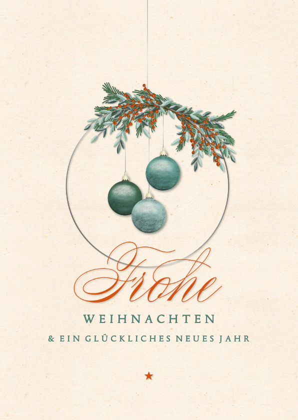 Weihnachtskarte Kranz mit Kugeln - Weihnachtskarten Weihnachtskarten - Weihnachtskarte Kranz mit Kugeln
