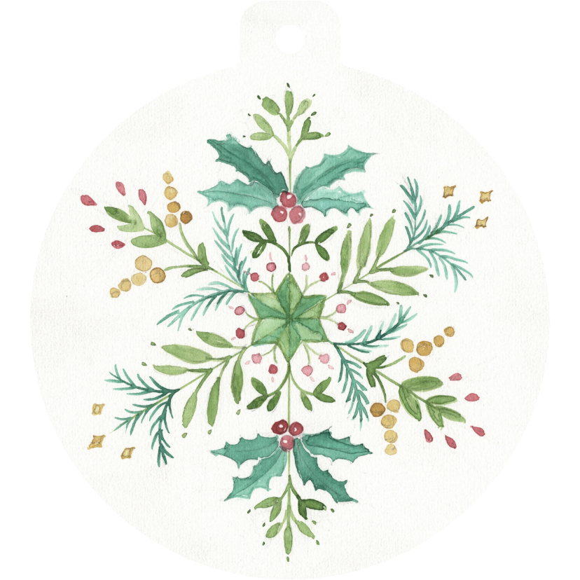 Weihnachtskarten - Weihnachtskarte Kugel Stern aus Zweigen