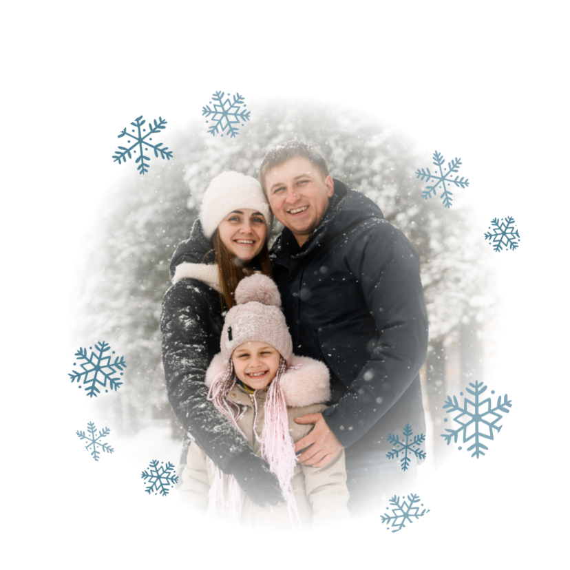Weihnachtskarten - Weihnachtskarte Kugelform Christbaumkdeko Foto Schnee