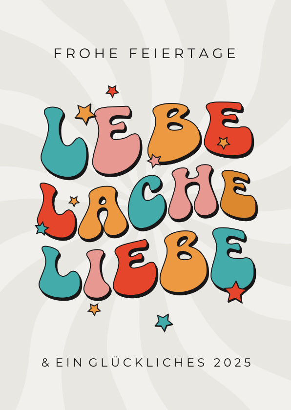 Weihnachtskarten - Weihnachtskarte 'Lebe, lache, liebe'