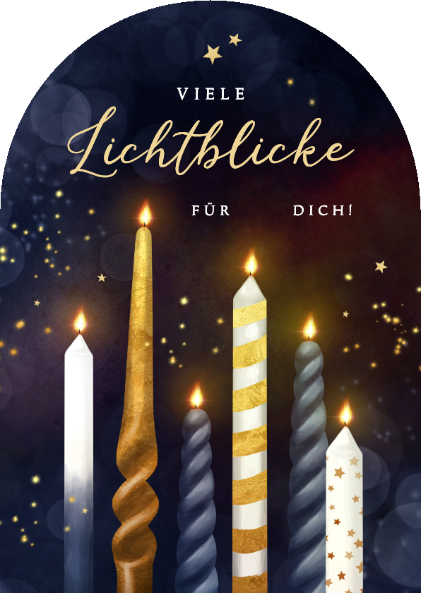Weihnachtskarte Lichtblicke 6 Kerzen Bogenform - Weihnachtskarten Weihnachtskarten - Weihnachtskarte Lichtblicke 6 Kerzen Bogenform